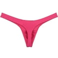 thumbnail image 3 of Botmois Men's Solid Spandex Briefs Cheeky Bikini Thongs Comfortable Tangas Quick-dry Micro Bottom Bathing Suit Underwear Pink M, 3 of 3