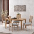 thumbnail image 2 of GDF Studio Brownell French Country Wood and Cane Upholstered Dining Chairs, Set of 4, Light Gray and Natural, 2 of 8