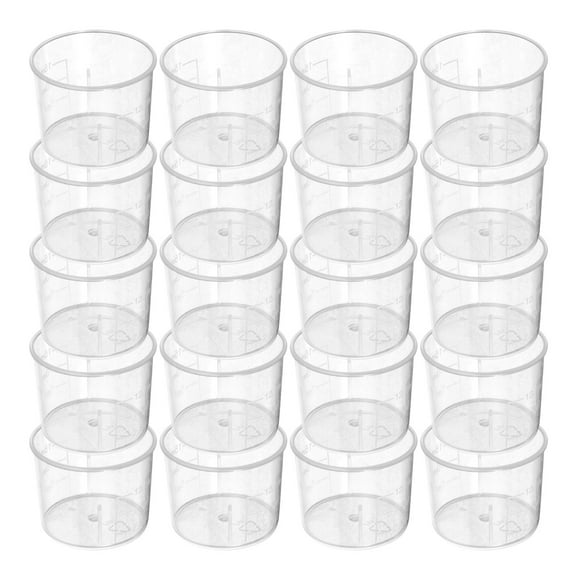FRCOLOR  100 Pcs Plastic Small Measuring Cup Kettle Clear Cups Beaker