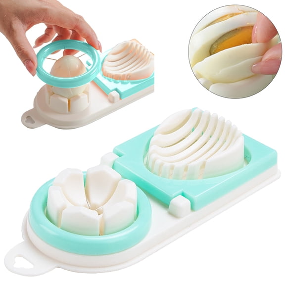 ZOURIH Egg Slicer with Stainless Steel Wire Egg Slicer,Multifunctional Egg Cutter for Even Slicing & Wedging,Evenly Slicing Boiled Eggs Ham Banana and Strawberry,Green