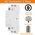 thumbnail image 4 of Contactor AC Uxcell 25A 2 Polos 1NO 1NC Control de Circuito de Carga y Iluminación 230V Montaje en Riel DIN, 4 of 5