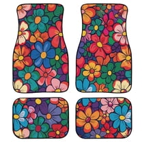 Prolong Mat chaqlin Colorful Daisy Car Floor Mats Pack of 4 Set Watercolor Front ...