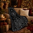 thumbnail image 3 of Celestial Moth Above Crystals And Mushrooms On Black, Intricate Mystical Gothic Linework for Celestial Art Enthusiasts, Halloween Gift, Cozy Flannel Blanket and Home Decor for Bedroom and Study, 3 of 9
