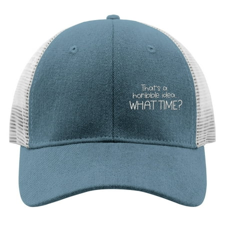 Baseball Caps that s a torrible idea what time Embroidery Dad Cap for Men Trendy Adjustable for Fishing Snapbacks Skyblue One Size