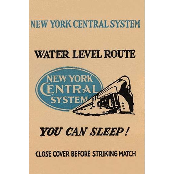 New York Central System Water Level Route-Fine Art Canvas Print (20" x 30")