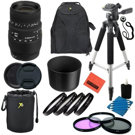 Built In Camera - Sigma 70-300mm f/4-5.6 SLD DG Macro Lens with built in motor for Nikon Digital SLR Cameras - Professional Kit