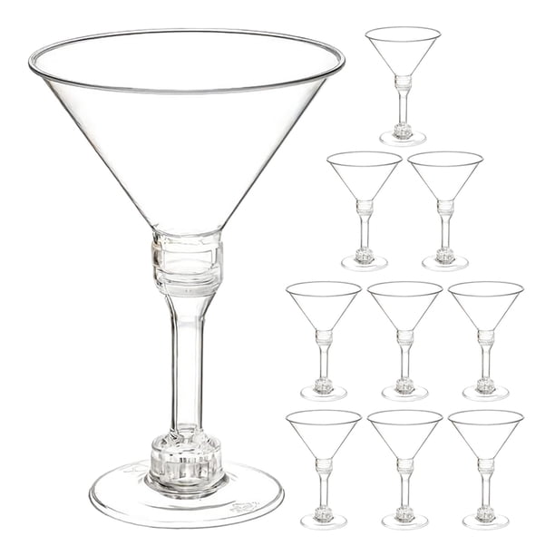 ColoMX 10pcs Copa de martini Clear Martini Cup Postre Martini Cup Party Martini Container