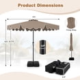 thumbnail image 2 of Costway Parasol de Patio 9 Pi avec Sacs de Sable à Base Lestée, Inclinaison à Bouton-Poussoir, Manivelle, Nervures Robustes, Brun, 2 of 10