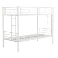 thumbnail image 5 of PARPOOS Metal Twin Over Twin Bunk Bed with 2 Ladders, Twin Bunk Beds for Teens with Full Length Guardrails, Convertible Bunk Bed Can Be Divided Into 2 Twin Beds, No Box Spring Needed, White, 5 of 9