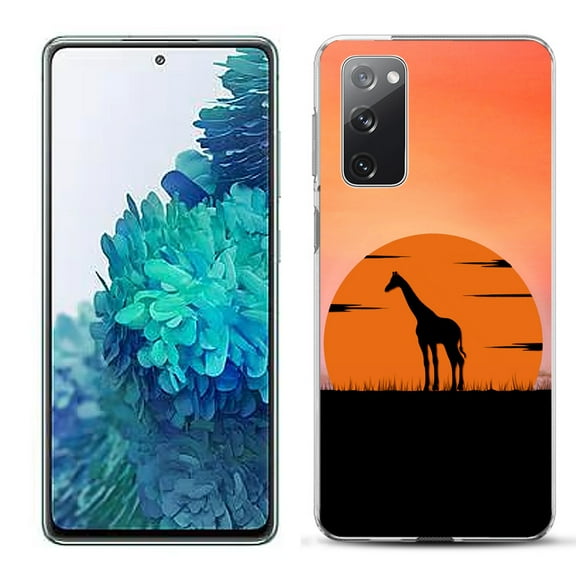 Slim-Fit Gel TPU Phone Case for Samsung Galaxy S20 FE 5G Fan Edition, by OneToughShield ® - Sunset Giraffe