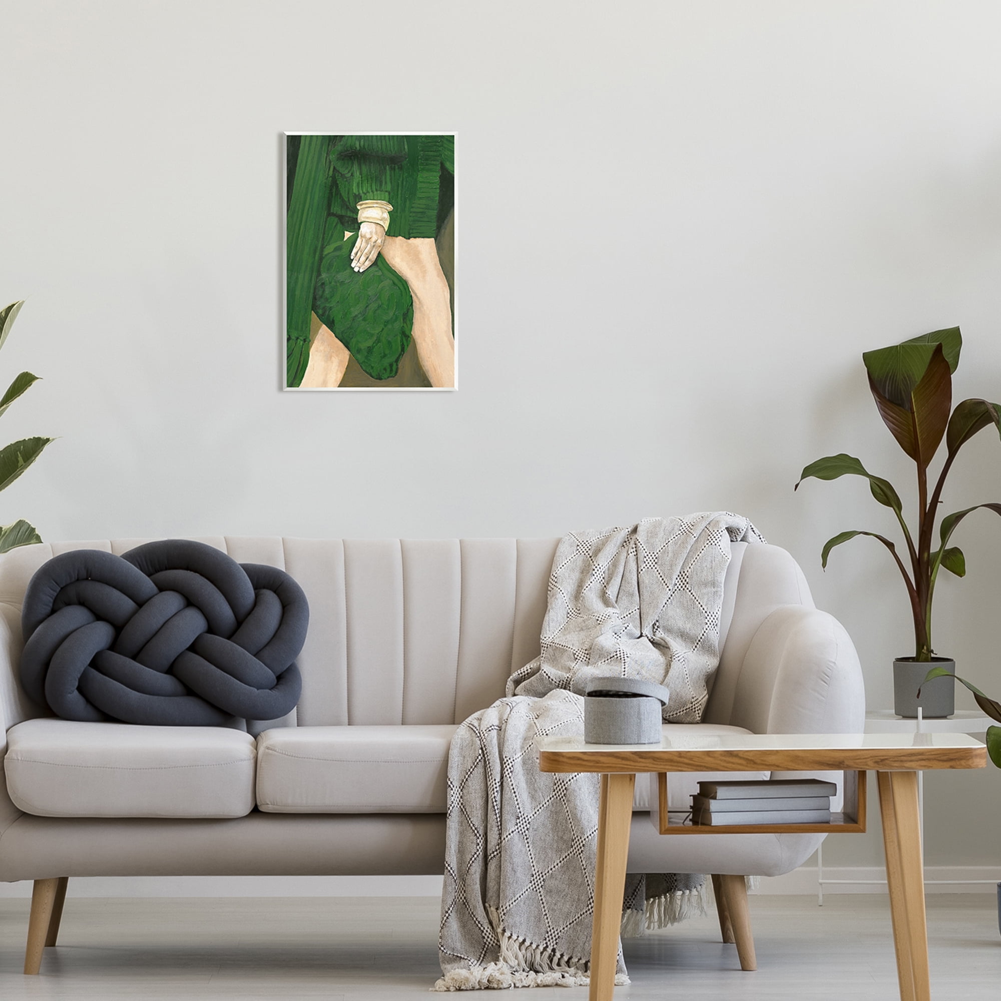 Stupell Industries Fashion Girl in Green Beauty & Fashion Painting Unframed Art Print Wall Art, 13 x 19
