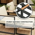 thumbnail image 3 of KAMEROUT 5 Pieces Outdoor Conversation Set, Modular Patio Sofa Set with Beige Cushions for Garden and Balcony, 3 of 7