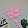 thumbnail image 7 of BONIXOOM Tankini Swimsuits For Women Tankini Drawstring Solid Bikinis Bikini Summer Swimwears on Clearance Pink Size 4, 7 of 7