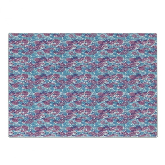 Paisley Cutting Board, Digital Design with Classic Pattern, Decorative Tempered Glass Cutting and Serving Board, in 3 Sizes, by Ambesonne
