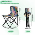 thumbnail image 3 of 600D Oxford Camping Chair Portable Foldable Chair Supports 220 lbs for Picnic, Fishing, Backpacking Colorful Splashes and Brushstrokes, 3 of 8