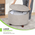 thumbnail image 5 of Magshion Storage Ottoman with Padded Seat, Modern Cotton-linen Footrest, Round Seat stool for Living Room Bedroom , Beige, 5 of 8