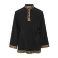 thumbnail image 3 of iiniim Boys Traditional Folk Shirt Embroidered Bell Sleeve Tunic Top for Carnival Festival Black 8, 3 of 7