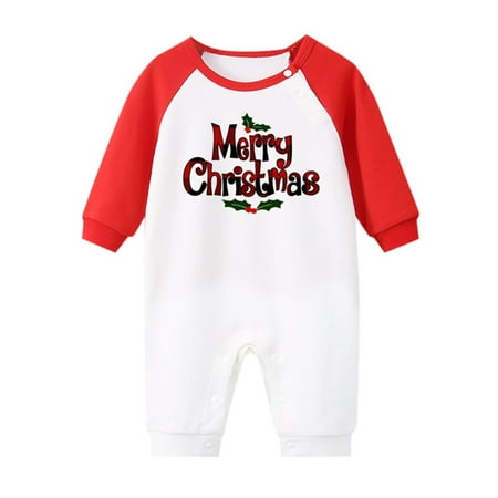 

2024 OEYXS Baby Boy Christmas Outfit Girls Romper Long Sleeve Bodysuit Jumpsuit