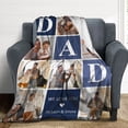 thumbnail image 2 of AISENIN Fathers Day Blanket Personalized Gifts for Dad Blanket Custom Blankets with Photos Customized Dad Blanket with Picture Throw Christmas Birthday Gifts for Dad, 2 of 5