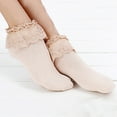 thumbnail image 3 of SPRING PARK 1 Pair Women Ankle Socks, Lace Ruffle Frilly Comfortable Cute Cotton Socks Ladies Girl Princess Lace Socks, 3 of 4