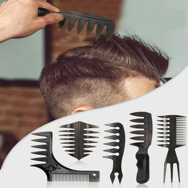 5 PCS Peigne à Cheveux Styling Barber Hairstylist Accessoires, Façonnage  Professionnel et Wet Pick Outils de Brosse de Barber, Brosse à Cheveux  Antistatique pour Hommes Garçons 