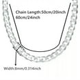 thumbnail image 2 of QQTDFG Stylish 925 Silver 8mm Cuban Curb Link Chain Necklace For Man Women Fashion Gift-55cm/22inch, 2 of 7