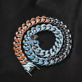 thumbnail image 2 of GKNET Hip Hop Stainless Steel Cuban Chain Necklace Bracelet Colorful Dripping No Fade-Blue-18 in necklace, 2 of 8