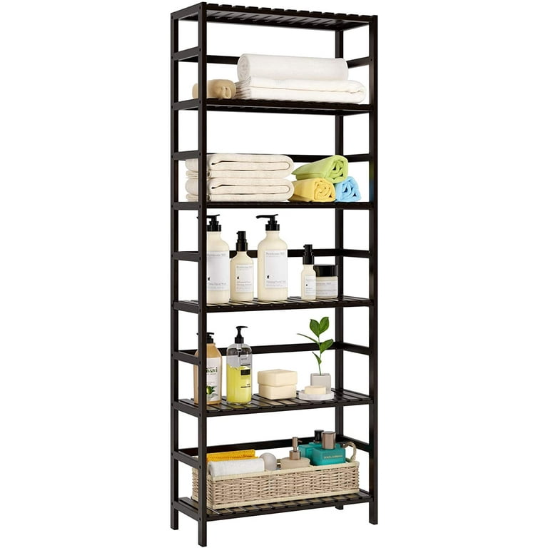 Homfa Bamboo Shelf 6 Tier, deals 63.4'' Free Standing Bookshelf Plant Flower Stand