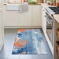 thumbnail image 3 of 2x3 Ft Entryway Area Rug, Orange Navy Blue Coral Kitchen Rug Runner Washable Floor Mat, Summer Beach Coastal Ocean Ombre Non Slip Indoor Door Mat Throw Carpet for Bathroom Living Room Bedroom, 3 of 8