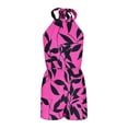thumbnail image 5 of Axiiglly Rompers for Women Floral Halter Tie Neck Backless Summer Short Jumpsuits Casual Outdoor Daily Outfits, S-2XL, 5 of 7