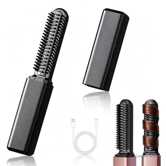 Mini Bang Straightener, Ceramic Heated Comb Cordless