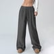 thumbnail image 2 of TaTaai Spring Autumn Solid Color Women Straight Leg Pants Elastic Waist Pocket Design Machine Washable No Fading Versatile Casual Daily Full Length Trousers Gift, 2 of 9