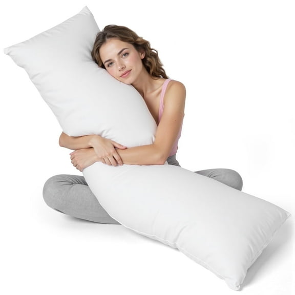 CshidWorld Full Body Pillow Insert for Adults - Breathable & Soft Support, 20x54 Inches, Long Bed Pillow for Side Sleeper, White