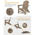 thumbnail image 5 of PetFurnishn Folding Adirondack Chair - Durable HDPE Poly Lumber All-Weather Resistant, Foldable Oversized Balcony Porch Patio Outdoor Chair for Lawn,Backyard, Deck, Garden,Camping -Pale Ocre, 5 of 10