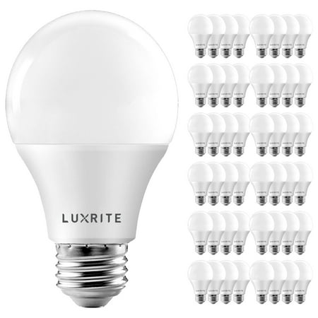 

Luxrite A19 LED Dimmable Light Bulb 9W (60W Equivalent) 5000K Bright White 800 Lumens E26 48 Pack