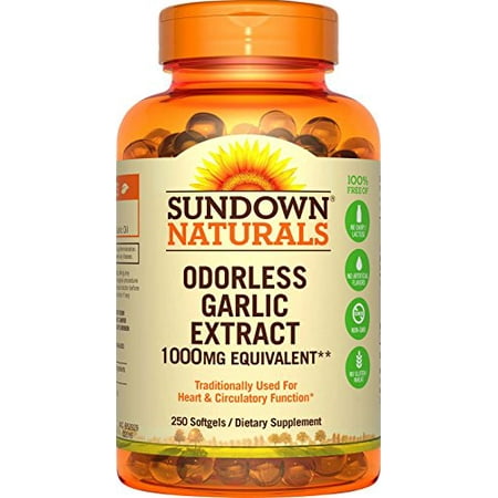 Sundown Naturals Ail 1000 mg, 250 gélules inodores Chaque