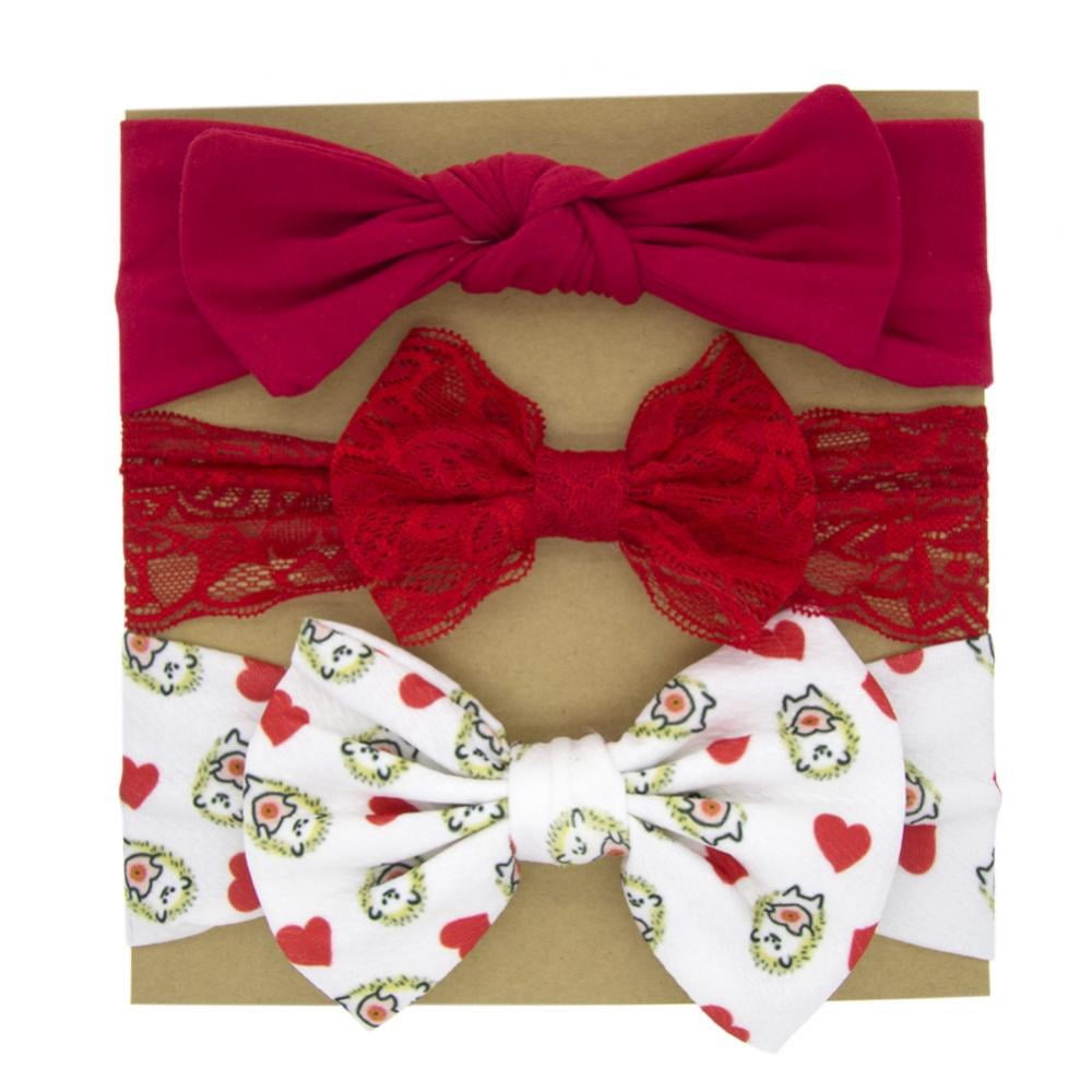 3Pcs/Set Baby Girl Headbands with Bows Newborn Infant Toddler Elastic Headwrap Hair Accessories
