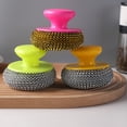 thumbnail image 5 of Stainless Steel Scrubber, Stainless Steel Wool Scrubber with Handle, Heavy Duty Metal Scrubbers for Sink, Pots, Kitchen Cleaning, 5 of 9