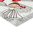 thumbnail image 2 of Ambesonne Retro Fitted Sheet, Funny Newlyweds Balloons, Twin Size, Red White Black, 2 of 3