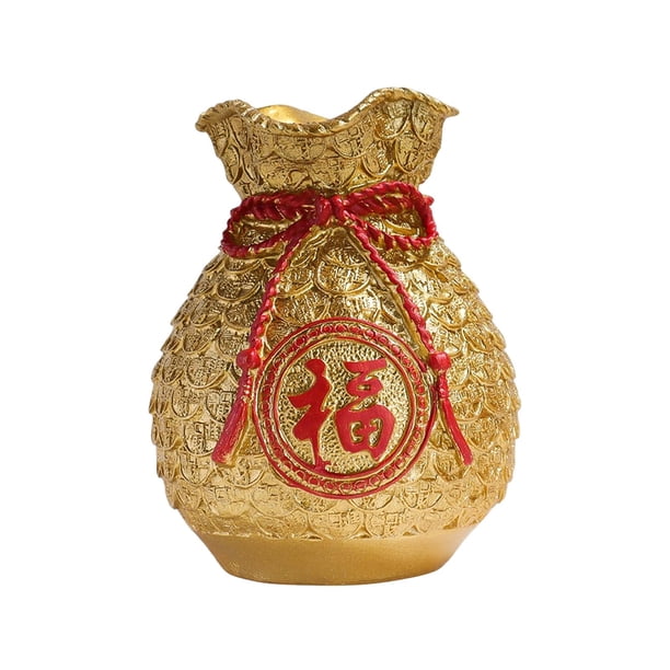 Jarrón de flores chino, maceta, bolsa, soporte para ramo, figura de regalo para el hogar Dorado