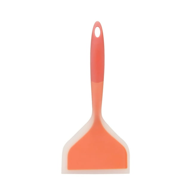 Nonstick Heat Silicone Spatula Non Scratch Flexible Head For Pan Slip Soft Rubber Handle Stainless Steel Kitchen Spatulas For Cooking 10.11Inch Tu