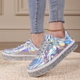 thumbnail image 2 of HBFAGFB Espadrilles pour Femmes Mode à Tige Basse à Lacets Espadrilles Confortables de Course Chaussures pour Femmes Argent Taille 40, 2 of 9