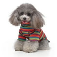thumbnail image 6 of OutmaxHome Dog Costumes Four-Legged Clothes Turtleneck Color Stripes Shirt Soft Puppy Pajamas Spring Summer Pet Blouse, 6 of 7