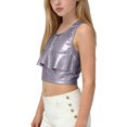 thumbnail image 1 of EGNMCR Round-Neck Tank Top Children's Spring And Summer Solid Color Festival Of Carnival Party Festival Performance Costumes Round Neck T-shirt Top For Kids Children polyester top, 1 of 4