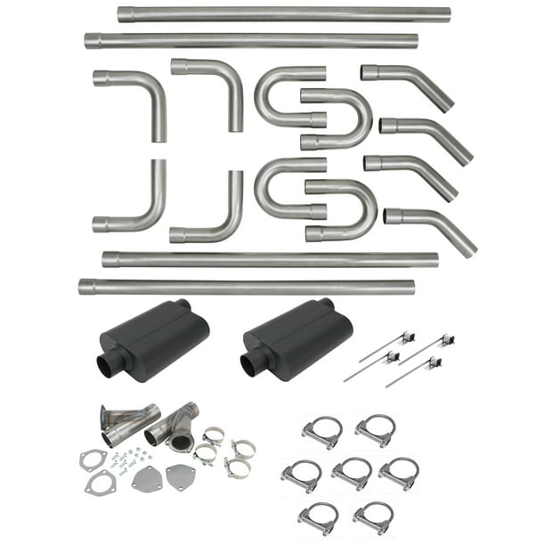 Diy Universal Dual Exhaust System Kit W Cutouts Lers 3 In Com - Diy Exhaust Kit 3 Inch
