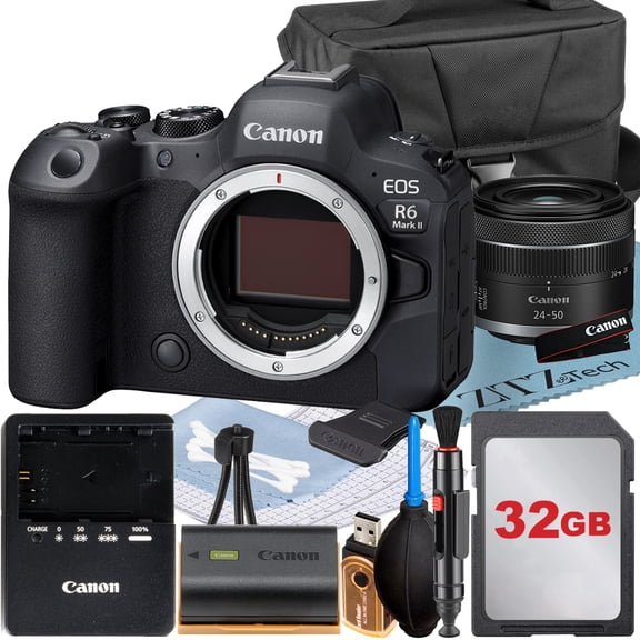 Canon EOS R6 Mark II Mirrorless Camera with RF 24-50mm Lens   SanDisk 32GB Memory Card   Case   ZeeTech Accessory Bundle (International Version)