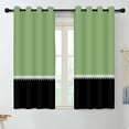 thumbnail image 2 of Dark Sea Green Black Window Curtains Panel 63 inches Long Farmhouse Drapes for Bedroom Living Room Blackout Curtains 2 Panels Darkening Treatment with Grommet Set of Dark Sea Green Black, 2 of 5