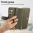 thumbnail image 3 of Allytechgroup Wallet Phone Case for Samsung Galaxy A56 5G with Credit Card Slot, PU Leather Phone Case RFID Blocking Stand Shockproof Full Body Protective Bumper for Women Girls, Midnightgreen, 3 of 10