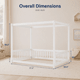 thumbnail image 7 of Miniyam Full Size Canopy FloorBed with Guardrails for Kids and Teens, White, 7 of 7