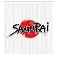 thumbnail image 3 of Ambesonne Japanese Shower Curtain, Samurai Lettering Sun, 69"Wx70"L, Red Black, 3 of 5